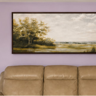 Impressão Em Tela Arte Vintage Inspirado em Paisagem de Pântano Neut