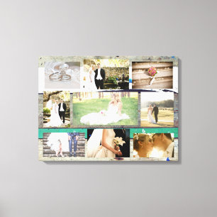 Impressão Em Tela Arte Wedding personalizada da parede da colagem da