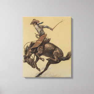 Impressão Em Tela Arte Western “Cavalo Empinando” por Will James