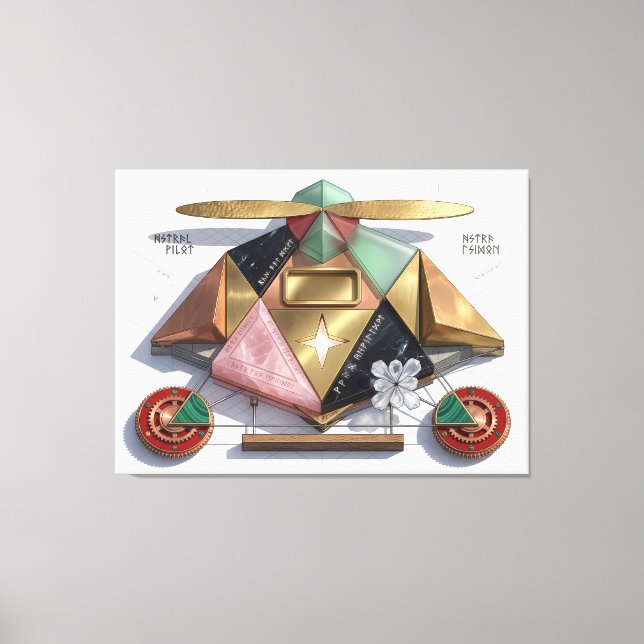 Impressão Em Tela Artefato Proun: A Geometria do Piloto Astral (Frente)