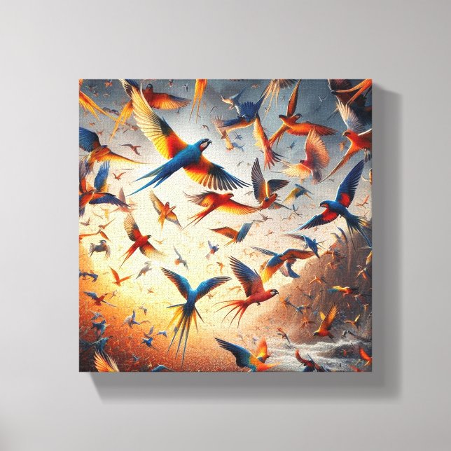 Impressão Em Tela Artes de Aves (Frente)