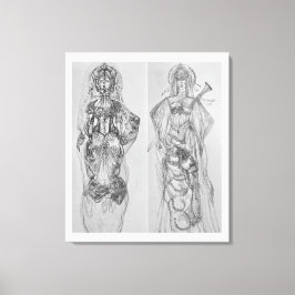 Impressão Em Tela Artes desenhadas à mão ilustram a arte do muro