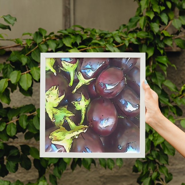 Impressão Em Tela Artística Beringelas, Arte Contorno Negra (Criador carregado)