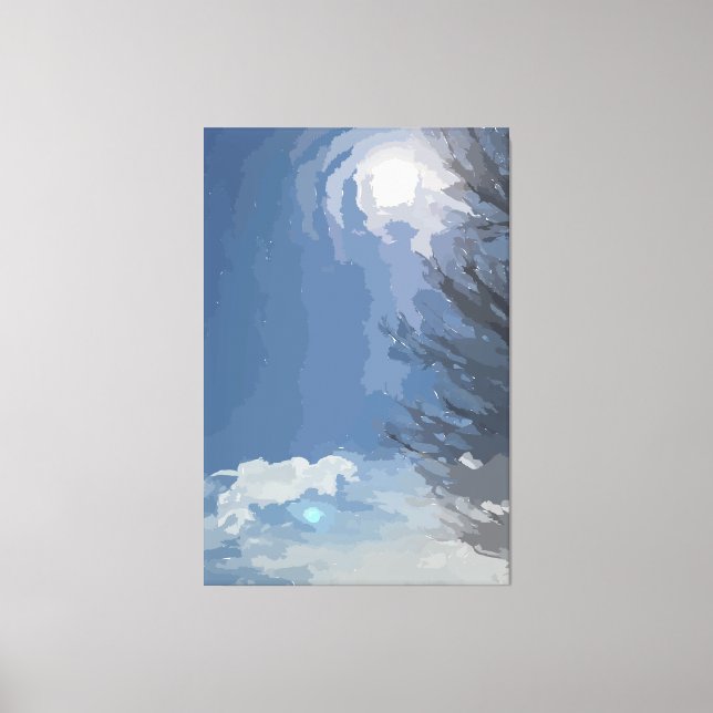 Impressão em tela Árvore Céu Azul Sol (Frente)