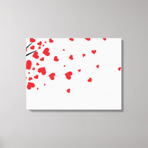 Impressão Em Tela Árvore com Folhas Cardíacas