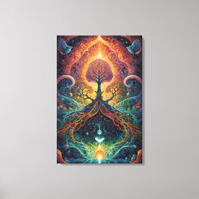 Impressão Em Tela "Árvore Cósmica da Vida" (Frente)