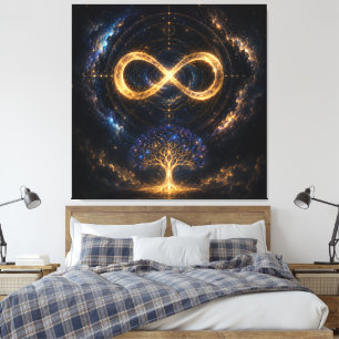 Impressão Em Tela Árvore Cósmica da Vida em Tela de Infinidade
