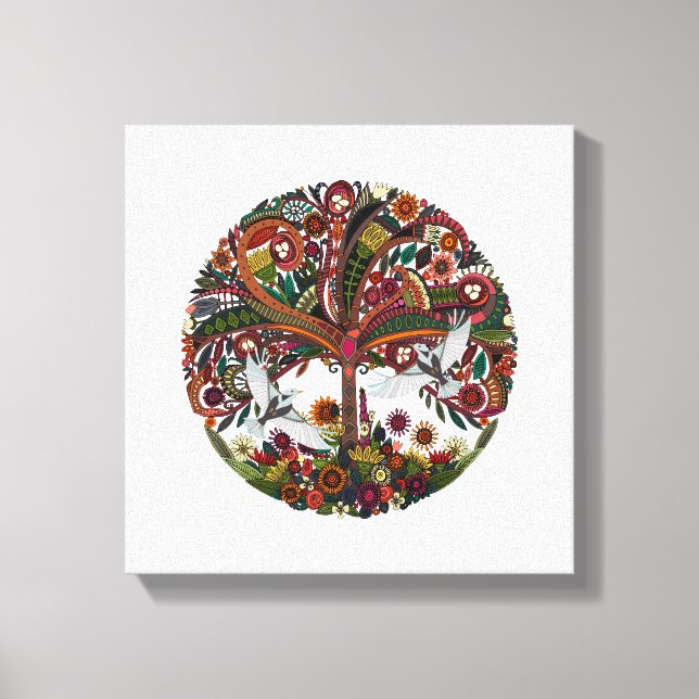 Impressão Em Tela árvore da vida branca (Frente)