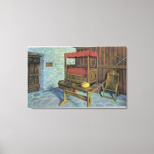 Impressão Em Tela Árvore de álamo antiga de Lombardy e castelo