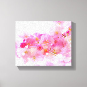 Impressão Em Tela Árvore de Cereja Japonesa com Florestas Rosa Paste