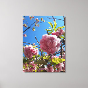 Impressão Em Tela Árvore de Flor Rosa de Cereja Selvagem