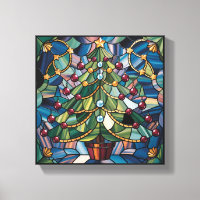 Árvore de Natal em Vidro Colorido Estilo Tiffany