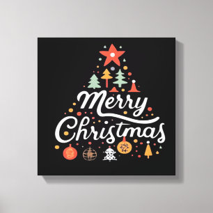 Impressão Em Tela Árvore de Natal Feliz Natal Clássico