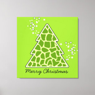 Impressão Em Tela Árvore de Natal verde do girafa