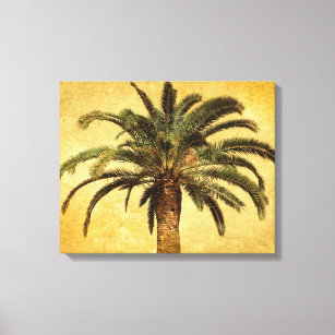 Impressão Em Tela Árvore de palma da Vintage - Modelo tropical perso