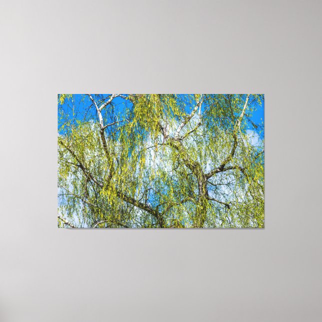 Impressão Em Tela Árvore de pássaros - Primavera está no ar (Frente)