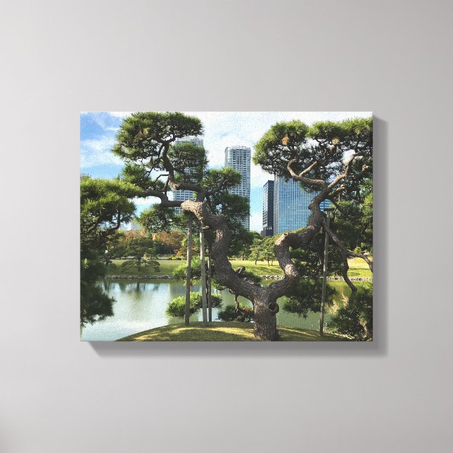 Impressão Em Tela Árvore de pinos pretos exclusiva (Frente)