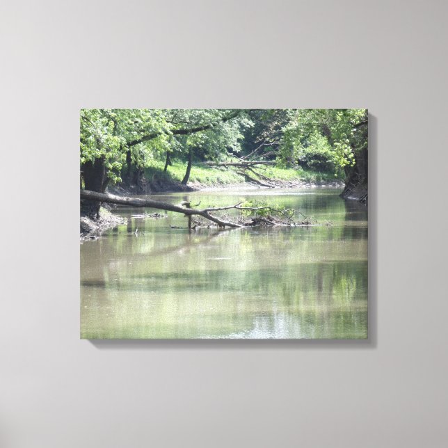 Impressão Em Tela Árvore desbotada na água (Frente)