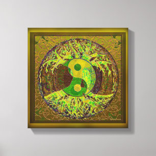 Impressão Em Tela Árvore do ouro de Yin Yang da vida