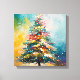 Impressão Em Tela Árvore Natal,Design de Pastel de Óleo