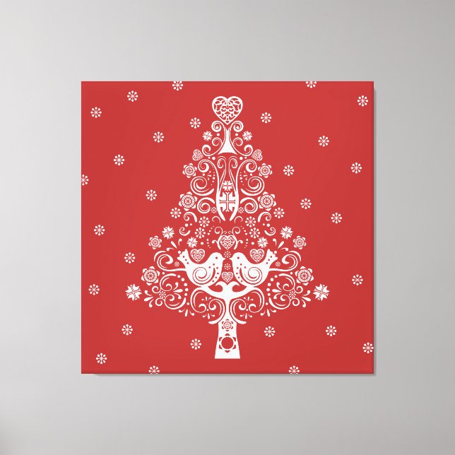 Impressão Em Tela Árvore Nórdica de Natal escandinava Magia (Frente)