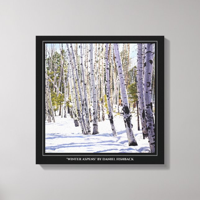 Impressão Em Tela Árvores de Aspen na Floresta (Frente)
