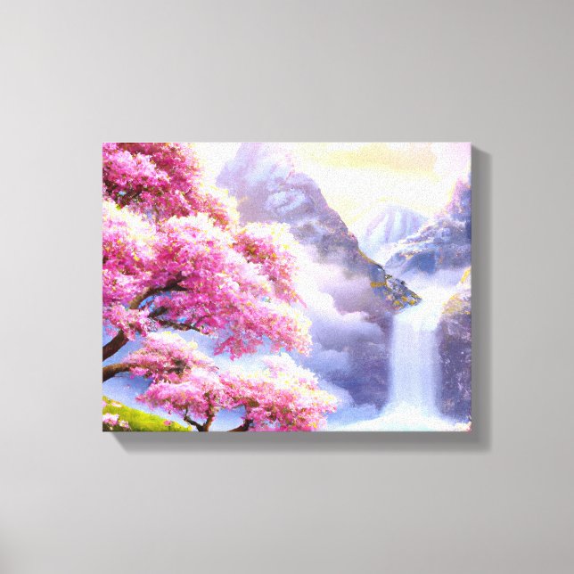 Impressão Em Tela "Árvores de Cereja no Riverbank I" (Frente)