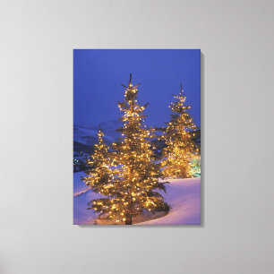 Impressão Em Tela Árvores de Natal, Park City, montanhas de Wastch,