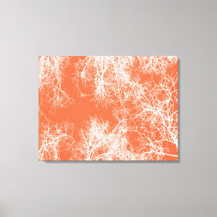 Impressão Em Tela Árvores-de-vidro laranja e branco