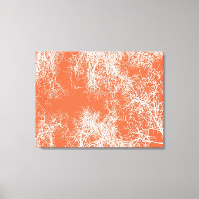 Impressão Em Tela Árvores-de-vidro laranja e branco (Frente)