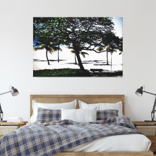 Impressão Em Tela Árvores na praia, Santos, Brasil