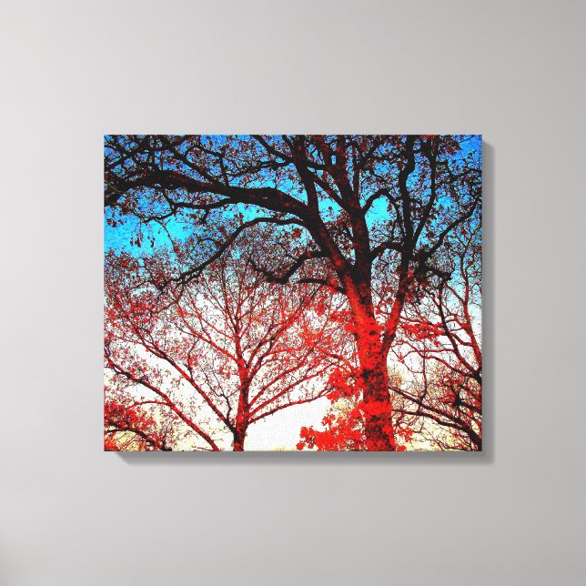 Impressão Em Tela Árvores Negras e Brancas em Foto de inverno (Frente)