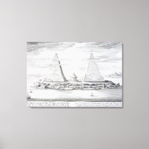 Impressão Em Tela As duas pirâmides de Moeris, o rei do Egito e o se