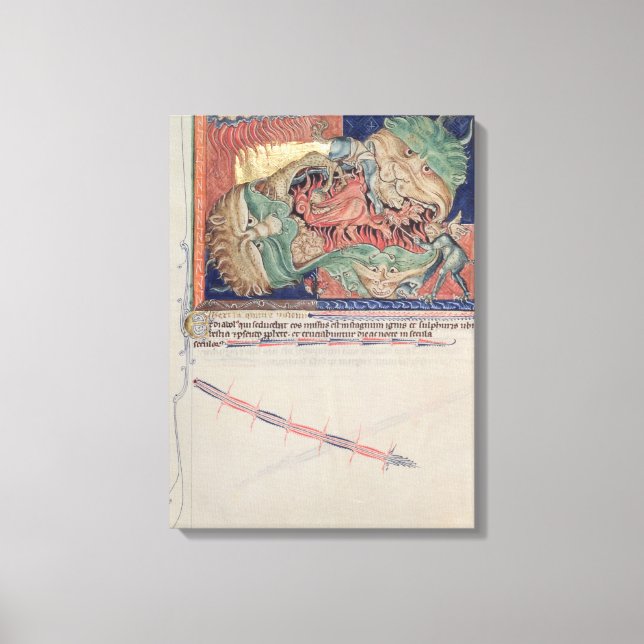 Impressão Em Tela As mandíbulas do inferno engolindo o dragão vermel (Frente)