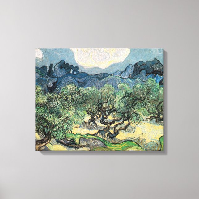Impressão Em Tela As Oliveiras,1889, Vincent van Gogh (Frente)