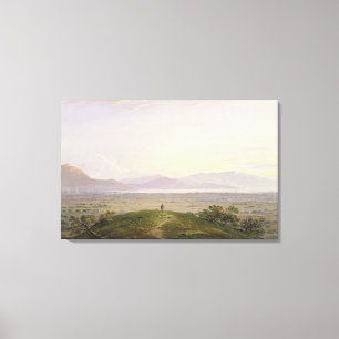 Impressão Em Tela As planícies da maratona, 1834 (grafite & w/c com