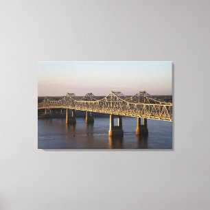 Impressão Em Tela As Pontes Natchez-Vidalia que abrangem o