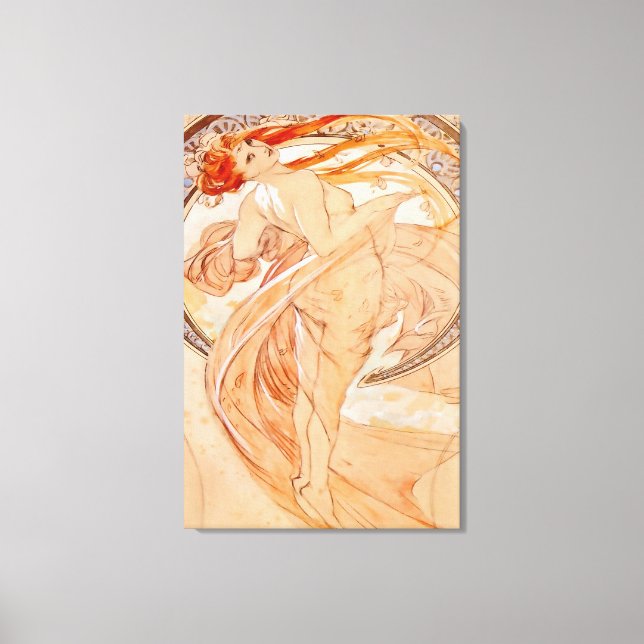 Impressão Em Tela As Quatro Artes - Dança, Arte Nouveau (Frente)