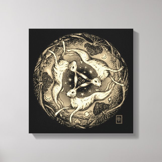 Impressão Em Tela As Três Hares (Frente)