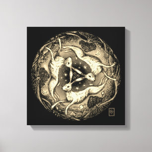 Impressão Em Tela As três lebres