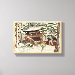 Impressão Em Tela Asano Takeji Neve no Santuário Yuki shin hanga art