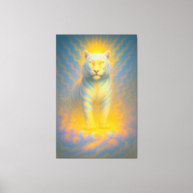 Impressão Em Tela Ascended Sunlit White Tiger | ManJiangHong Fine Ar (Frente)