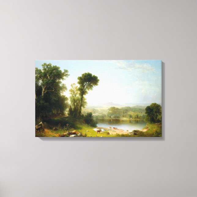Impressão Em Tela Asher Brown Durand Paisagem Pastoral (Frente)