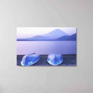 Impressão Em Tela Ásia, Japão, Yamanashi, Barcos a remo no Lago Moto