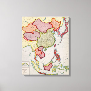 Impressão Em Tela AsiaPanoramic do leste MapEast Ásia