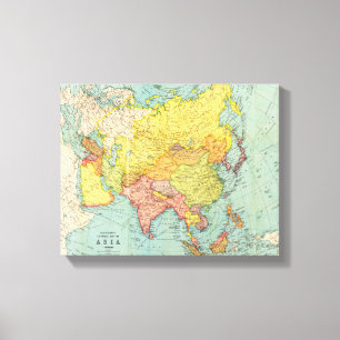 Impressão Em Tela AsiaPanoramic MapAsia 10