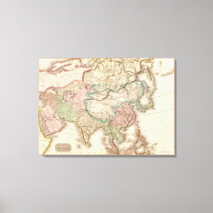 Impressão Em Tela AsiaPanoramic MapAsia 2