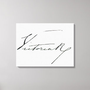 Impressão Em Tela Assinatura da rainha Victoria (caneta e tinta no