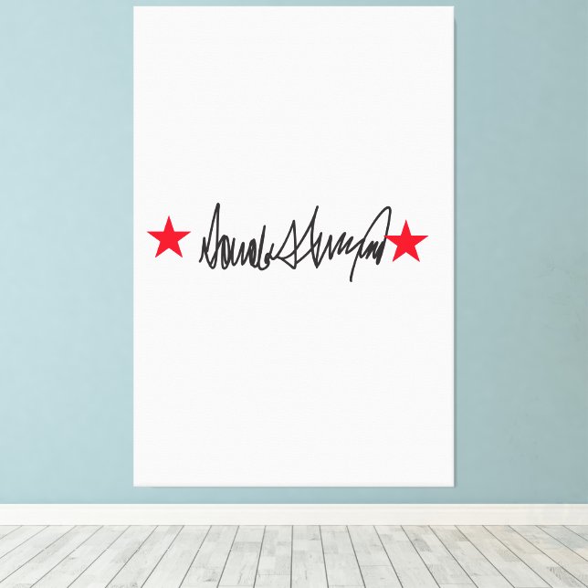 Impressão Em Tela Assinatura Trump (Insitu(piso de madeira))