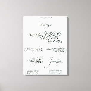 Impressão Em Tela Assinaturas da rainha de Mary de escocês